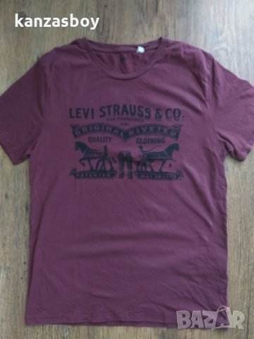 Levi's Burgundy Crew Neck Logo T-Shirt - страхотна мъжка тениска, снимка 6 - Тениски - 33634651