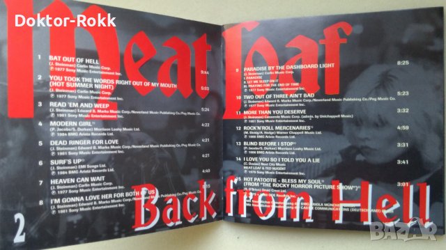 Meat Loaf – Back From Hell! - The Very Best Of (1993, CD), снимка 5 - CD дискове - 43135561