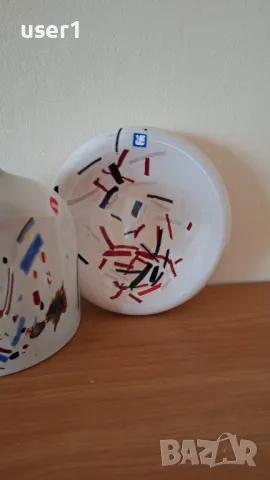 Порцелан, ваза и чиния, комплект, високо качество, снимка 3 - Декорация за дома - 49166356