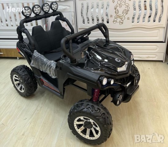 Акумулаторен Двуместен джип UTV 4X4 12V батерия,MP3 плейър, с меки гуми с двойна Кожена седалка, снимка 4 - Детски велосипеди, триколки и коли - 43684037