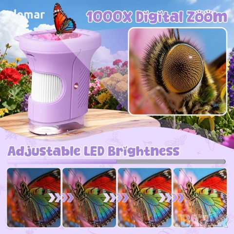 1000X 2.4" HD Ръчен цифров микроскоп за деца, STEM играчки,3-10 години, снимка 5 - Образователни игри - 52709142