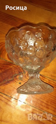 Стъклена бомбониера (фруктиера) Намаление , снимка 3 - Декорация за дома - 43515967