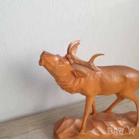 Дървена фигура на елен- ръчна изработка, снимка 2 - Колекции - 49347860