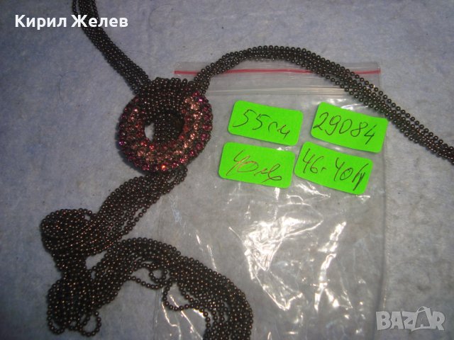 КРАСИВА ВИНТИДЖ ОГЪРЛИЦА с ФАСЕТИРАНИ ИСКРЯЩИ КРИСТАЛИ 29084, снимка 8 - Колиета, медальони, синджири - 37900777