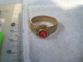 СТАРИНЕН ПОЗЛАТЕН БРОНЗОВ ПРЪСТЕН от ДИНАР КРАЛСТВО ЮГОСЛАВИЯ с ФАСЕТИРАН ЕСТЕСТВЕН ГРАНАТ 32351, снимка 11