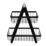 Двуетажна кошница за зеленчуци и плодове Ruhhy, метална, черна, снимка 6