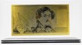 Златна банкнота 100 Френски франка в прозрачна стойка - Реплика, снимка 2