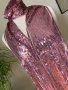Блестящ Шал с пайети, в розово, с етикет, снимка 1 - Шалове - 43375687