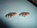 2 СТАРИ ПЕРЛЕНИ БРОНЗОВИ ЗЛАТИСТИ АРТ НУВО СТИЛ ВИСУЛКИ БИЖУТА НАКИТИ 26666, снимка 4