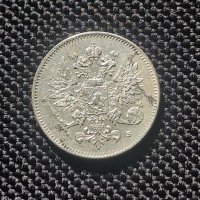 25 пеня 1916 Финландия Руска империя  сребро, снимка 2 - Нумизматика и бонистика - 43800125