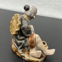 Китайска керамична фигура на рибар. №4775, снимка 5 - Колекции - 43072846