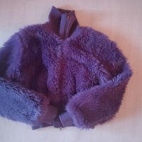 Топло,пухкаво,лилаво яке  Terranova L, снимка 4 - Якета - 44140308
