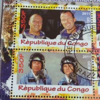 Пощенски марки  чиста комплектна серия КОСМОС поша Република Конго много красиви за колекция 29809, снимка 4 - Филателия - 37690236