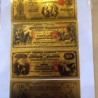 Пълен комплект позлатени сувенирни банкноти-USA, снимка 3 - Нумизматика и бонистика - 43785175
