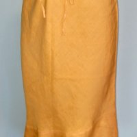 Ленена пола с асиметричен волан, снимка 1 - Поли - 28635526