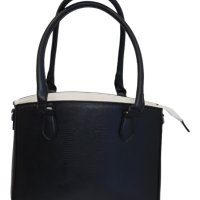 Елегантна дмаска чанта от кожа в черен цвят , снимка 1 - Чанти - 43477560