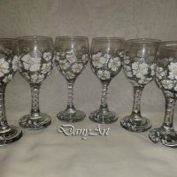 Ръчно рисувани и декорирани чаши за вино, снимка 10 - Чаши - 33593595