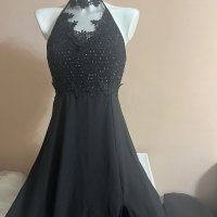 Дълга черна рокля размер S/M, снимка 4 - Рокли - 40878883