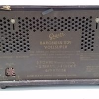 Старо немско лампово радио Baroness 1109, снимка 6 - Радиокасетофони, транзистори - 27106673