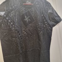 Луксозна мъжка тениска - M размер в черен цвят + еко кожа, снимка 5 - Тениски - 44031764