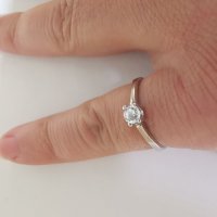 Златен пръстен годежен, бяло злато 1, снимка 8 - Пръстени - 34619930