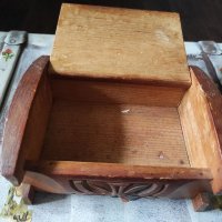 Стара дървена кутия за бижута с дърворезба, снимка 3 - Други ценни предмети - 36854266