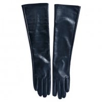 Дълги кожени ръкавици, черни, червени, снимка 6 - Ръкавици - 26542146