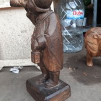 Дървена статуя на вестоносец, снимка 3 - Антикварни и старинни предмети - 32590954