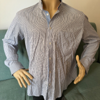 "Frant" / "Франт" – нова стилна раирана мъжка риза, с дълъг ръкав, XL, блуза, топ, мъжки ризи, снимка 4 - Ризи - 44882401