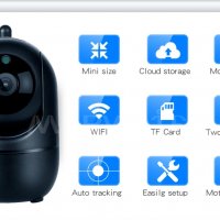 Камера за видеонаблюдение, wifi камера IP, охранителна камера, Бебефон, въртяща с микрофон, V380 pro, снимка 4 - IP камери - 38221216