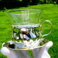 Посребрена чаша с чиния Quist W.Germany , снимка 2 - Чаши - 33341119