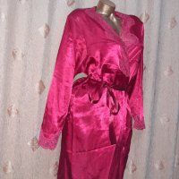 Hunkemoller M Ярко червен сатенен халат с дълъг ръкав , снимка 5 - Нощници - 39014778