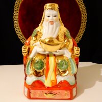 Китайска порцеланова фигура Лу-син,злато,фън шуй. , снимка 11 - Статуетки - 38492183