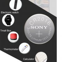 Плоска батерия SONY cr2016 , 3 V Li-ion , 75mAh, снимка 3 - Друга електроника - 28050736