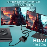 Нов 4K HDMI Сплитер 1 в 2 Двойни Монитор Съвместим с PS4 Xbox Sky, снимка 3 - Друга електроника - 43426159