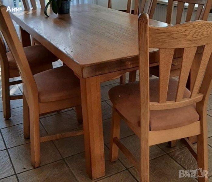 Дъбова масивна маса , снимка 1