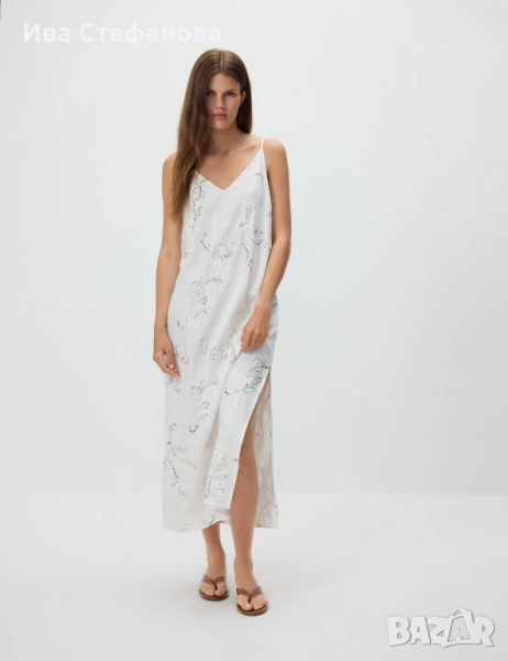 Нова елегантна дълга рокля дължина рокля вискоза  дискретни паети   , снимка 1