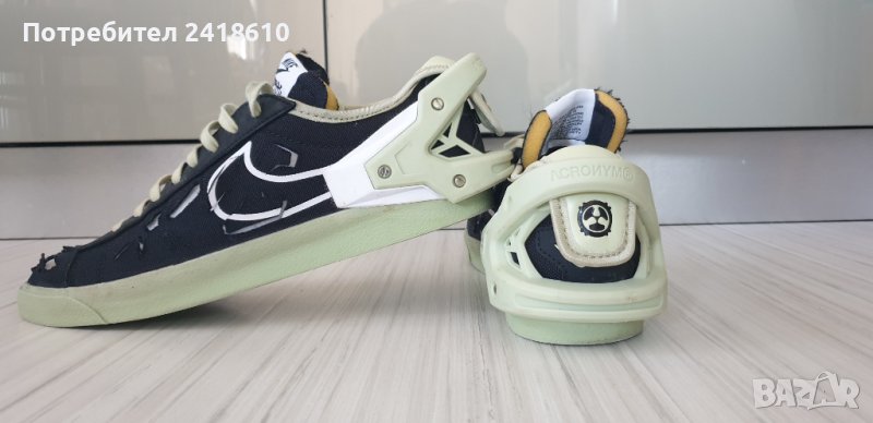 Nike x Acronym Blazer Low Black Olive Aura Mens Size 44/28 UK 9 US 10 НОВО! ОРИГИНАЛ! Мъжки Кецове!, снимка 1