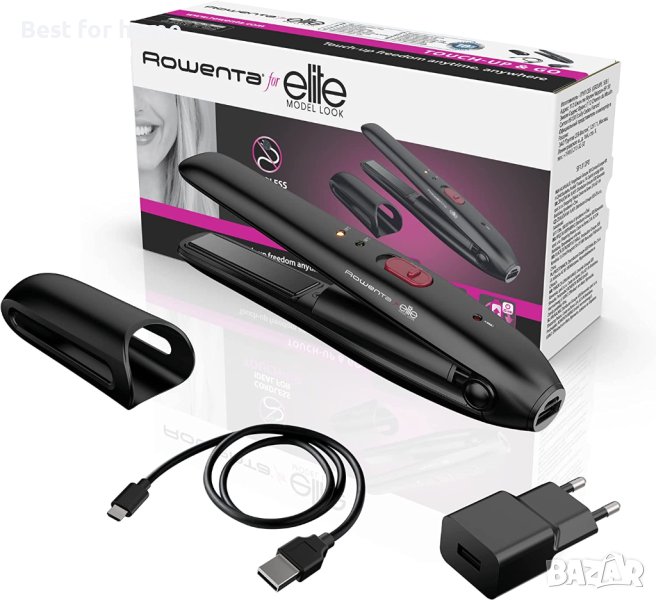 Rowenta Nomad For Elite Touch-up & Go,Керамична преса за коса,акумулаторна батерия,200градуса, снимка 1