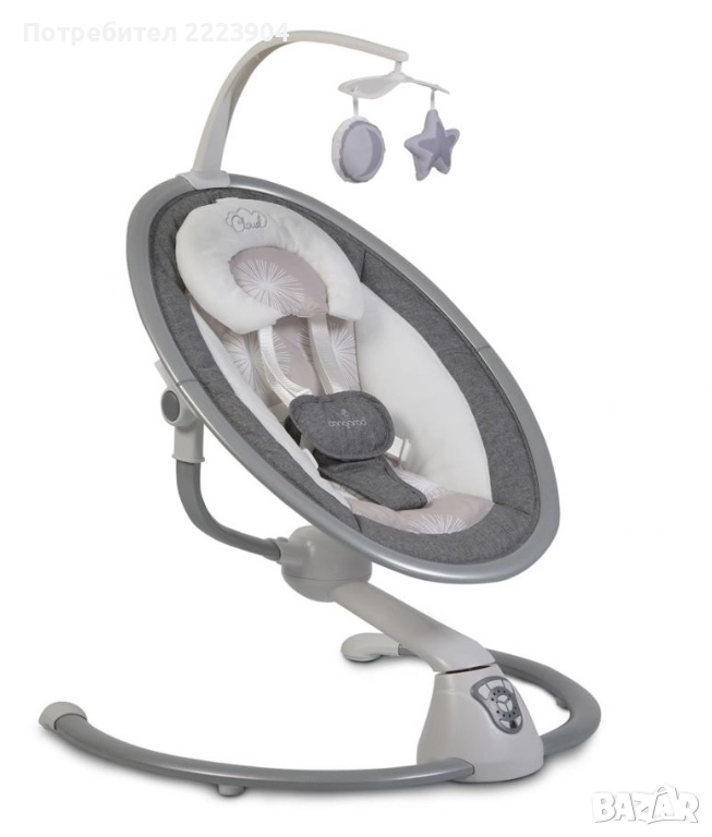 Продавам Бебешка електрическа люлка Cangaroo Cloud Grey, снимка 1