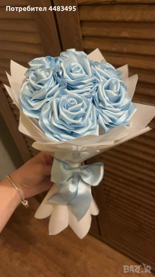 Букет от сатенени рози , снимка 1
