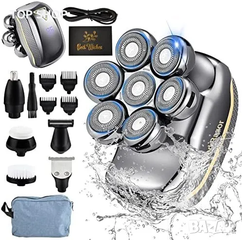 Нов Водоустойчив 7D бръснач самобръсначка за глава мъже бръснене, снимка 1