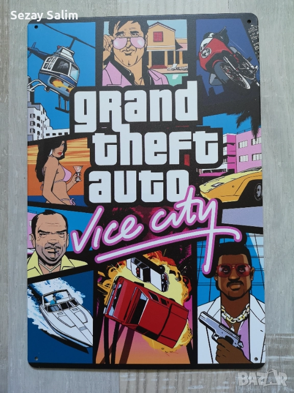 НОВ!  GTA vice city - Метална картина, снимка 1