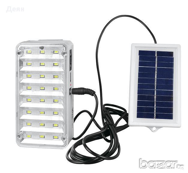 Соларна LED лампа с дистанционно управление и изнесен соларен панел + авариен режим КОД 9817, снимка 1