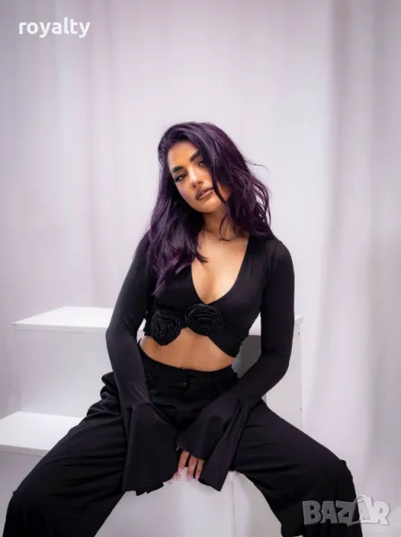 Стилен черен дамски топ , снимка 1