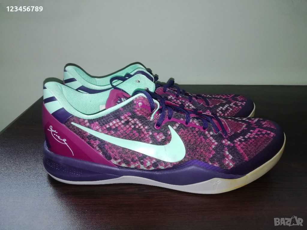 Kobe Bryant Nike 8 VIII Pit Viper Purple Dynasty 2013 US 15 UK 14 49.5, снимка 1