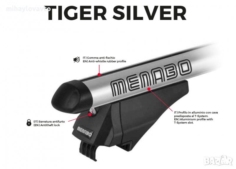 Напречни греди 135см. MENABO TIGER XL, снимка 1