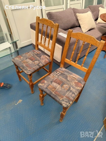 270844  трапезен стол / столове от масивно дърво  -цена 35 лв или 17,9евро  общо за 2 бр      10ti -, снимка 1