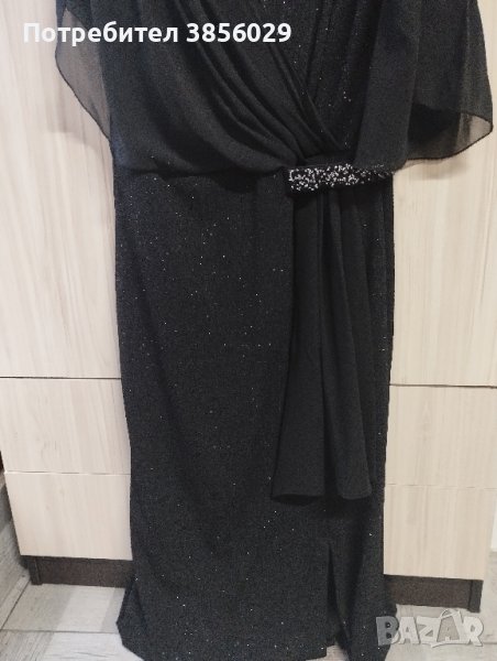 Черна дълга официална рокля размер L, снимка 1