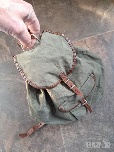 ретро малка брезентова туристическа раница 22/5, снимка 1